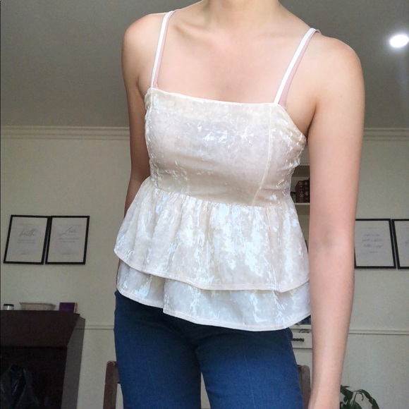 American Eagle Off-White, Light Pink Tank Top - Picture 3 of 6